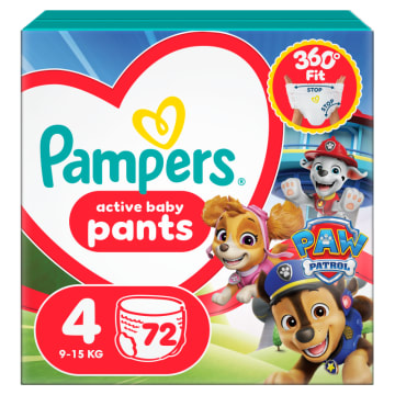 PAMPERS Pants Pieluchomajtki Psi Patrol Rozmiar 4 (9-15 kg) 72 szt.
