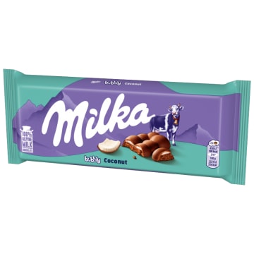 MILKA BUBBLY Czekolada mleczna z nadzieniem kokosowym napowietrzana