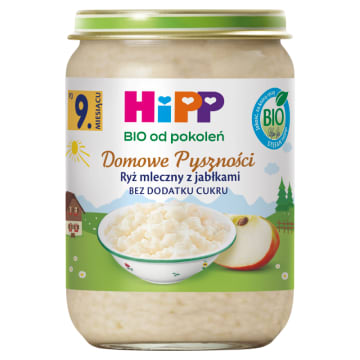 HIPP BIO od pokoleń Ryż mleczny z jabłkami po 9 miesiącu