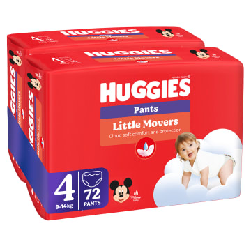 HUGGIES Little Movers Pieluchomajtki rozmiar 4 (9-14kg) 36szt.