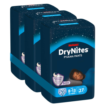 HUGGIES DryNites Jednorazowe majteczki na noc dla chłopców 8-13 lat 9 szt.