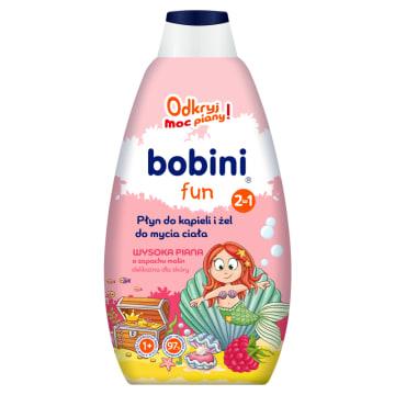 BOBINI Płyn do kąpieli i żel 2w1 malina
