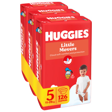 HUGGIES Little Movers Pieluchy Rozmiar 5 (11-25 kg) 42 szt.