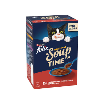 FELIX® Soup Uzupełniająca karma dla kota - zestaw zup (6 x 48 g)
