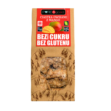 PURE&GOOD Ciastka owsiane z mango bez glutenu bez dodatku cukru