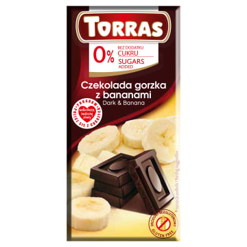 TORRAS Czekolada gorzka z bananami bez dodatku cukru