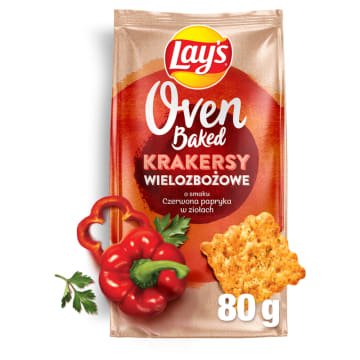 LAY'S Oven Baked Krakersy wielozbożowe o smaku czerwonej papryki w ziołach