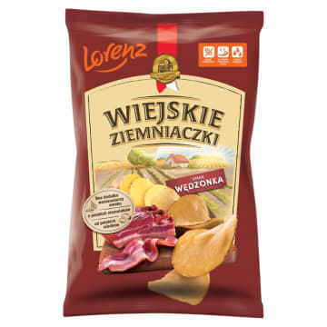 WIEJSKIE ZIEMNIACZKI Chipsy ziemniaczane o smaku wędzonki