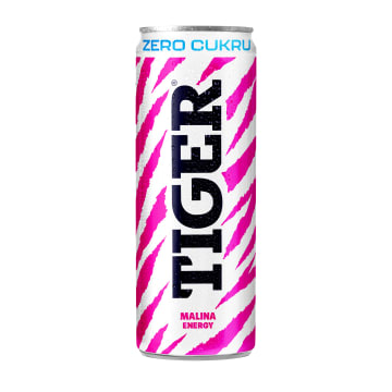 TIGER Gazowany napój energetyzujący bez cukru o smaku maliny