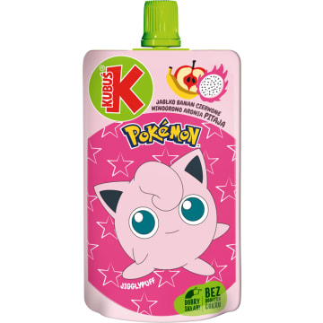 KUBUŚ Mus jabłkowo-bananowo-winogronowo-aroniowy z pitają JIGGLYPUFF (bez dodatku cukru)