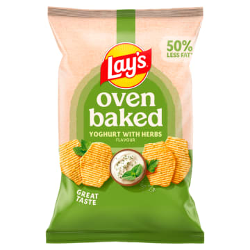 LAY'S Oven Baked Pieczone formowane chipsy ziemniaczane o smaku jogurtu z ziołami