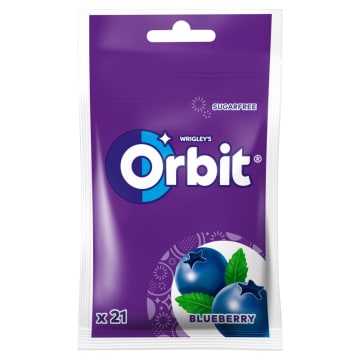 ORBIT Blueberry Jagodowa guma do żucia bez cukru 21 drażetek