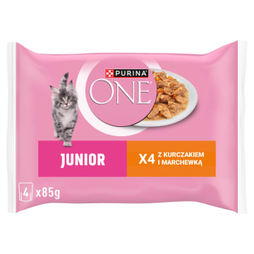 PURINA ONE Junior Karma dla kotów z kurczakiem (4x85g)