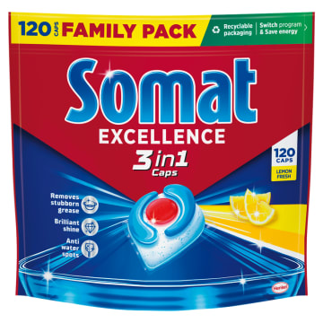 SOMAT Kapsułki do zmywarki 3w1 Excellence Lemon