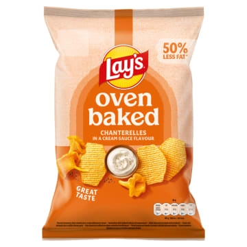 LAY'S Oven Baked Pieczone formowane chipsy ziemniaczane o smaku kurek w śmietanowym sosie