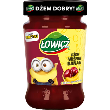 ŁOWICZ Dżem MINIONKI wiśniowo-bananowy (o obniżonej zawartości cukrów)
