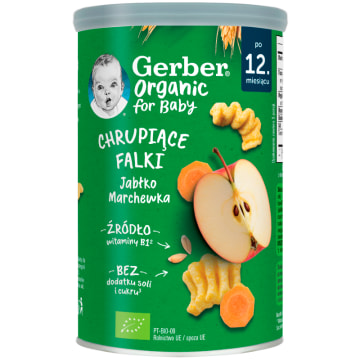 GERBER Chrupiące falki o sm. jabłko-marchewka - po 12 miesiącu