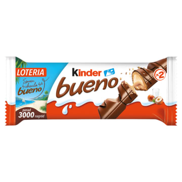 KINDER Bueno Wafel w mlecznej czekoladzie wypełniony mleczno-orzechowym nadzieniem