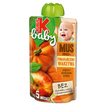 KUBUŚ Baby Mus owoce + pomarańczowe warzywa jabłko marchew dynia po 6 miesiącu