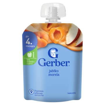 GERBER Deserek w tubce jabłko morela dla niemowląt po 6 miesiącu
