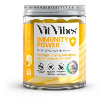 VIT VIBES IMMUNITY POWER Suplement diety w postaci żelek o smaku marakui i cytryny (60 szt.)