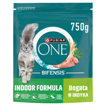 PURINA ONE Indoor Formuła Bifensis Karma dla dorosłych kotów bogata w indyka
