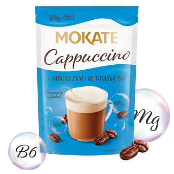 MOKATE Cappuccino z magnezem i witaminą B6 (rozpuszczalne)