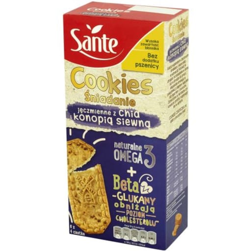 Ciasteczka Jęczmienne z Chią i Konopią Śniadaniowe Cookies SANTE 300g