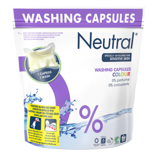 Hipoalergiczne kapsułki do prania tkanin kolorowych 22 kapsułki NEUTRAL 604g