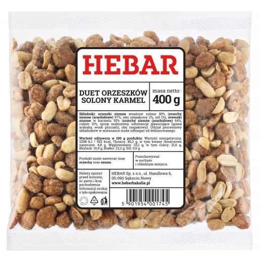 Duet Orzeszków Solony Karmel HEBAR 400g