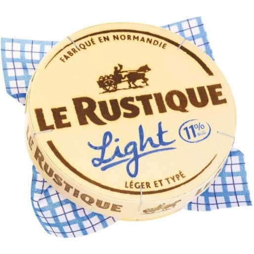 Francuski ser pleśniowy Camembert light - Le Rustique. Ma ciekawy smak sera z małą ilością tłuszczu.