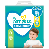 PAMPERS Active Baby Pieluchy Rozmiar 6 Extra Large (15+kg) 56 szt 1 szt