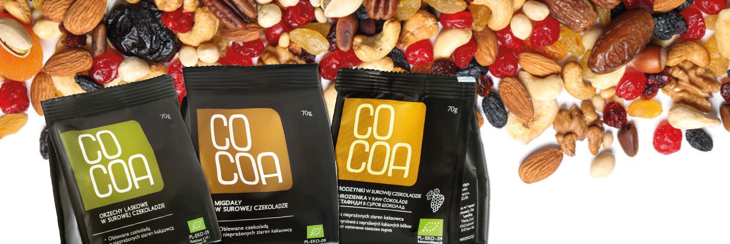 Marka COCOA od wielu lat zajmuje się produkcją zdrowych, ekologicznych produktów żywnościowych skierowanych do wszystkich tych, którzy cenią sobie unikalny smak oraz zdrowie.