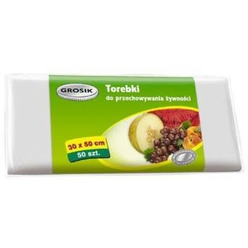 GROSIK Torebki do żywności 30x50 50 szt.
