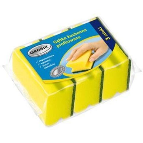 GROSIK Gąbka kuchenna profilowana 3szt