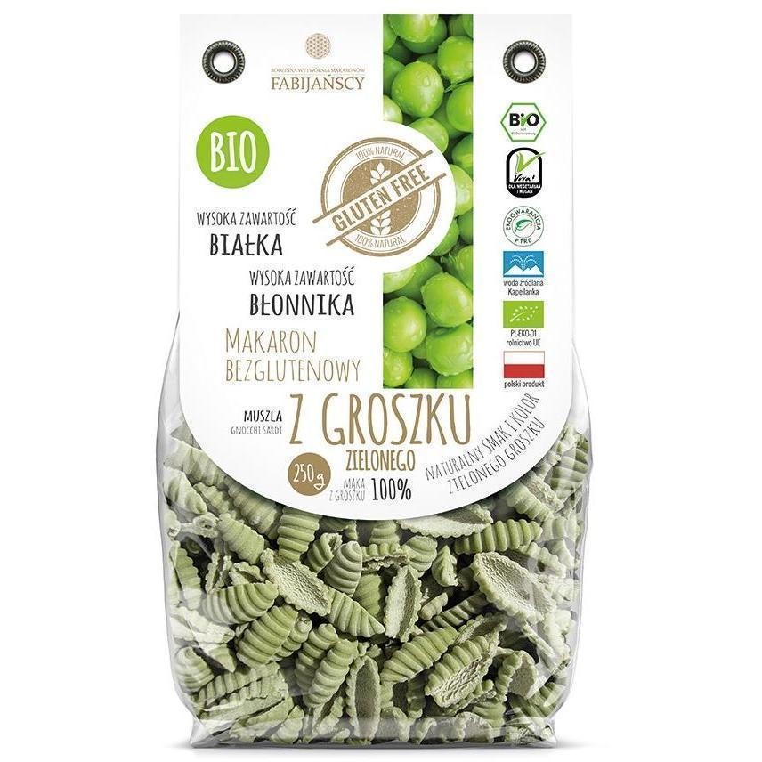 FABIJAŃSCY Makaron z groszku zielonego muszelki gnocchi bezglutenowy BIO