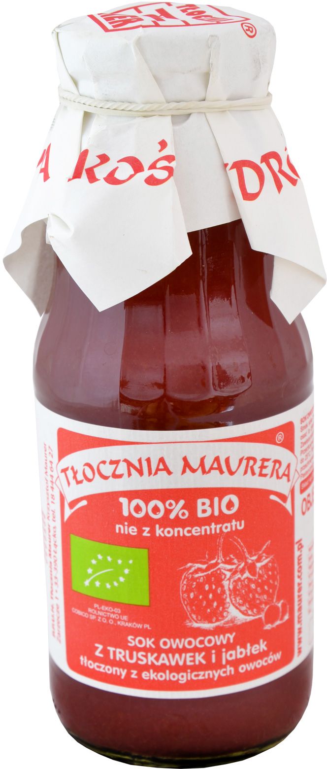 TŁOCZNIA MAURERA Sok owocowy z truskawek i jabłek BIO