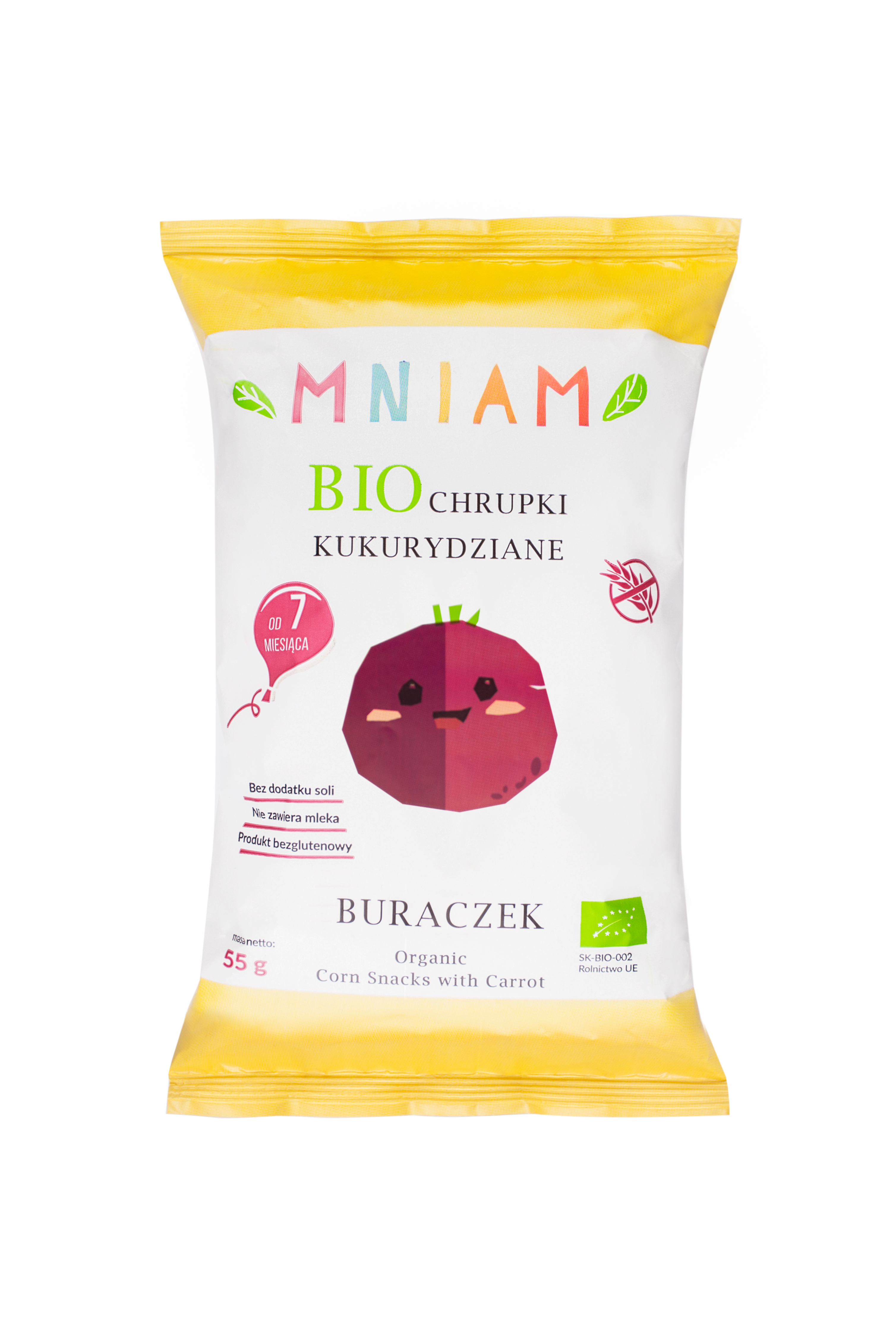 MNIAM Chrupki kukurydziane buraczek bezglutenowe BIO