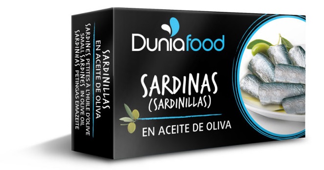 DUNIAFOOD Sardynki w oliwie z oliwek