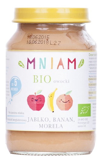 MNIAM Deser jabłko-banan-morela od 5 miesiąca BIO frisco.pl
