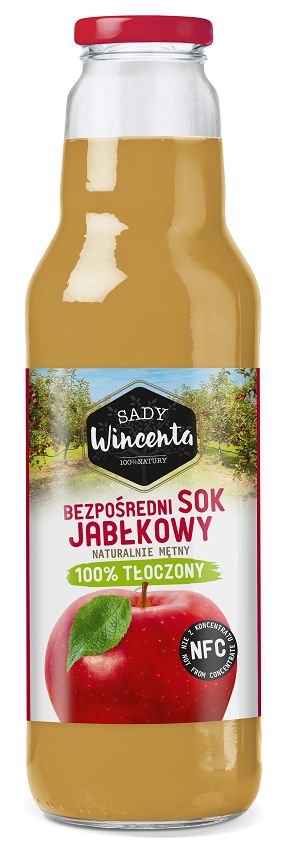 SADY WINCENTA Sok jabłkowy w butelce tłoczony
