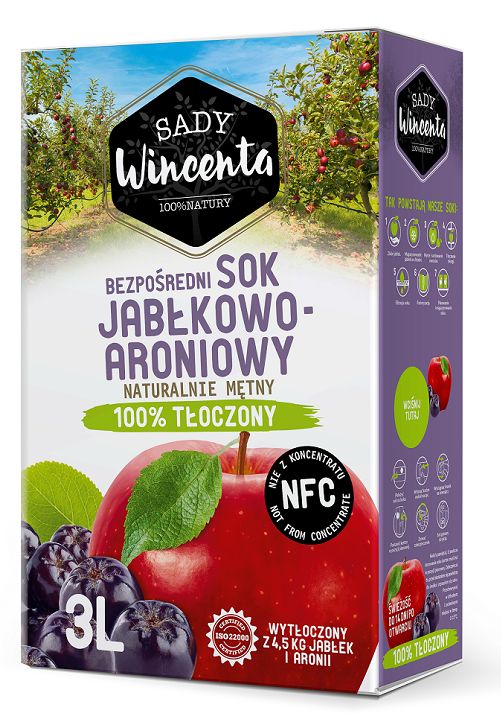 SADY WINCENTA Sok jabłko - aronia w kartonie tłoczony