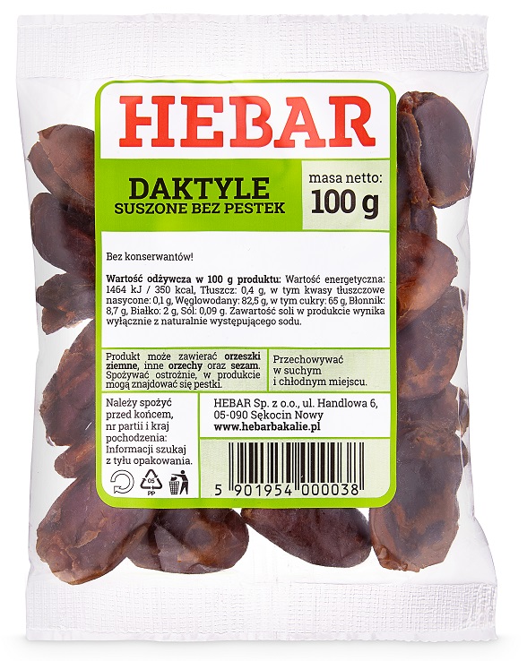 HEBAR Daktyle bez pestek