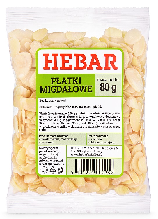 HEBAR Płatki migdałowe