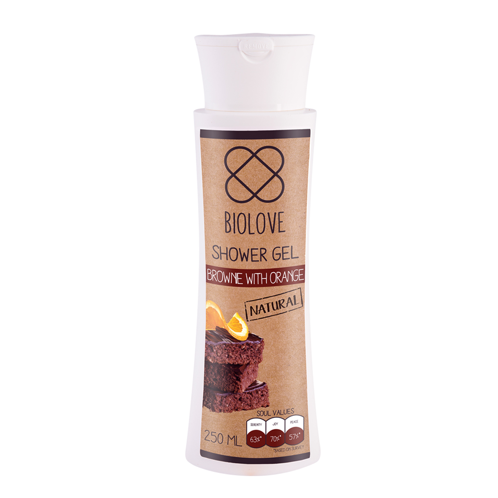 BIOLOVE Żel po prysznic Brownie z pomarańczą