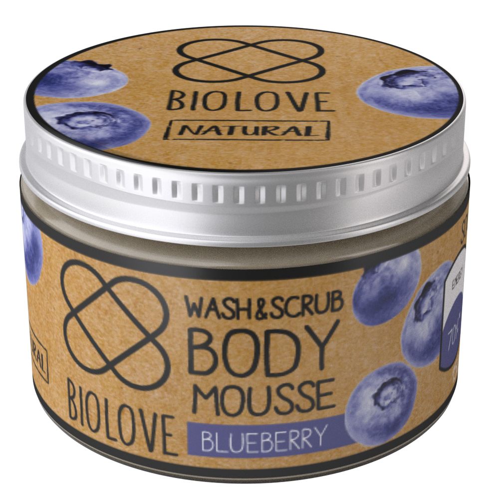 BIOLOVE Pianka peelingująco-myjąca Borówka
