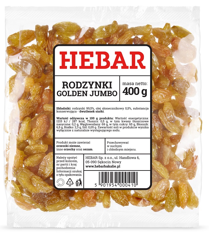 HEBAR Rodzynki Golden Jumbo