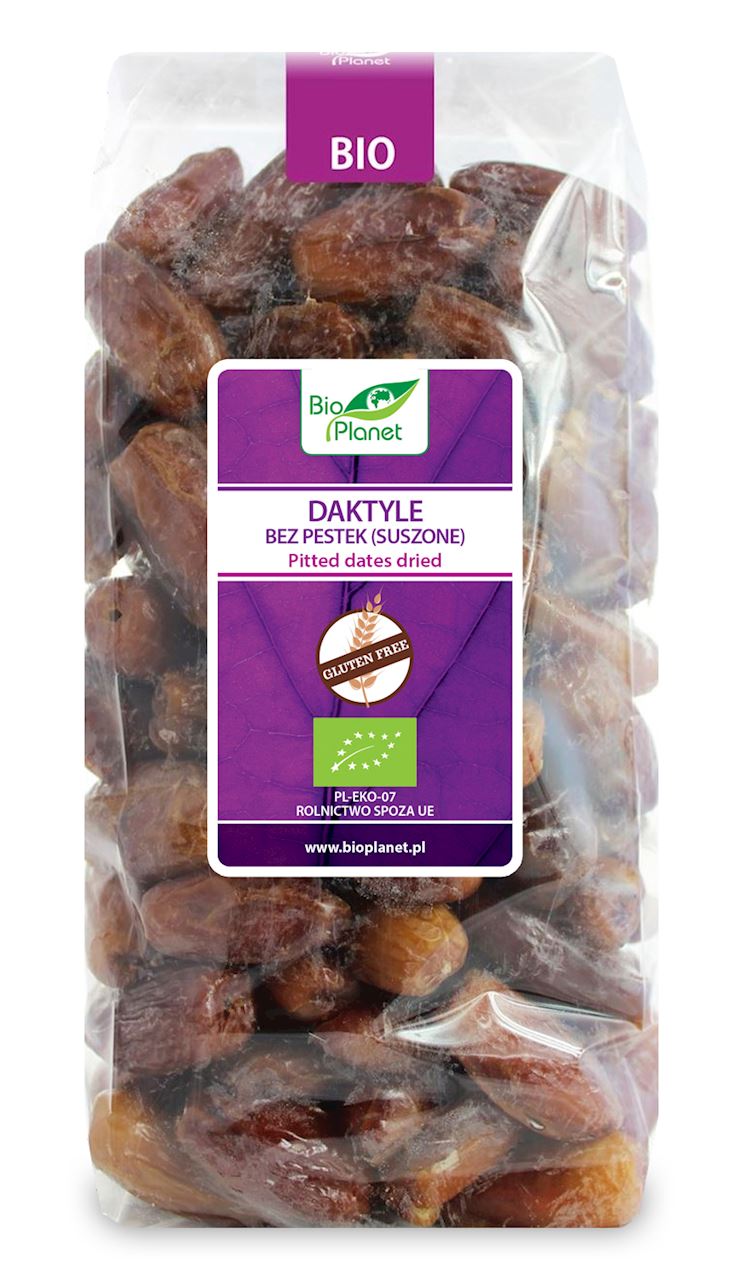 BIO PLANET Daktyle bez pestek suszone bezglutenowe BIO