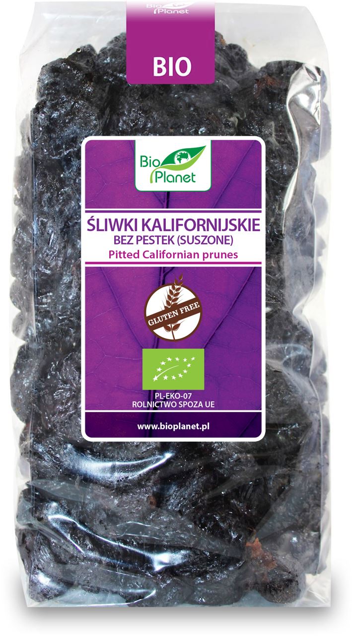 BIO PLANET Śliwki kalifornijskie bez pestek suszone bezglutenowe BIO