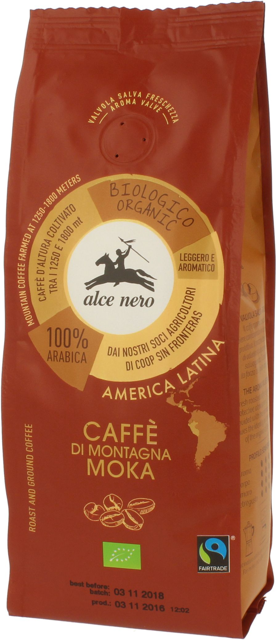 ALCE NERO Kawa mielona 100% Arabica Fair Trade BIO